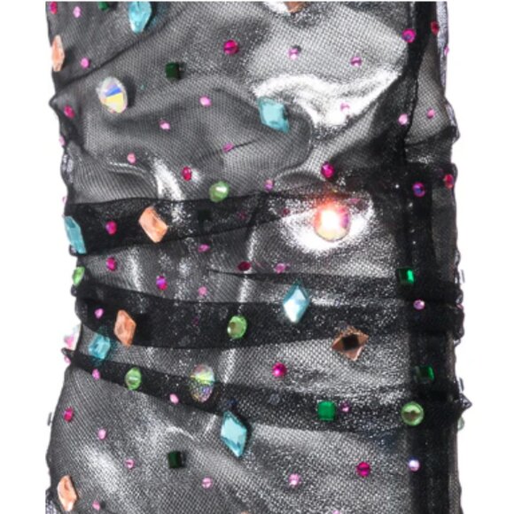 Azalea Wang Liora Silver Gemstone Stiletto Booties Size 9 - Picture 4 of 4